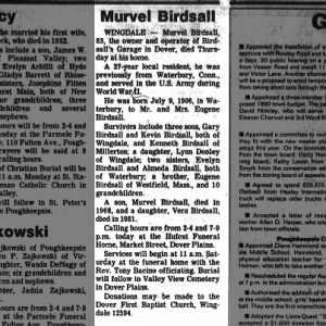 Murvel Birdsall Obituary - 1906 - 1989