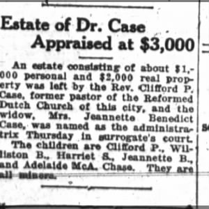 Estate of Rev. Clifford P. Case